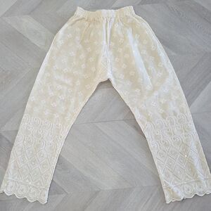 Chikankari Womans Palozzo Ebroidered, Sequin Pants, Small